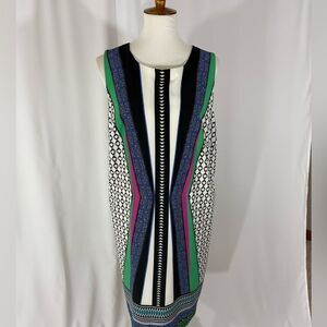 NWOT Gibson Latimer Sleeveless Midi Multi Print Dress